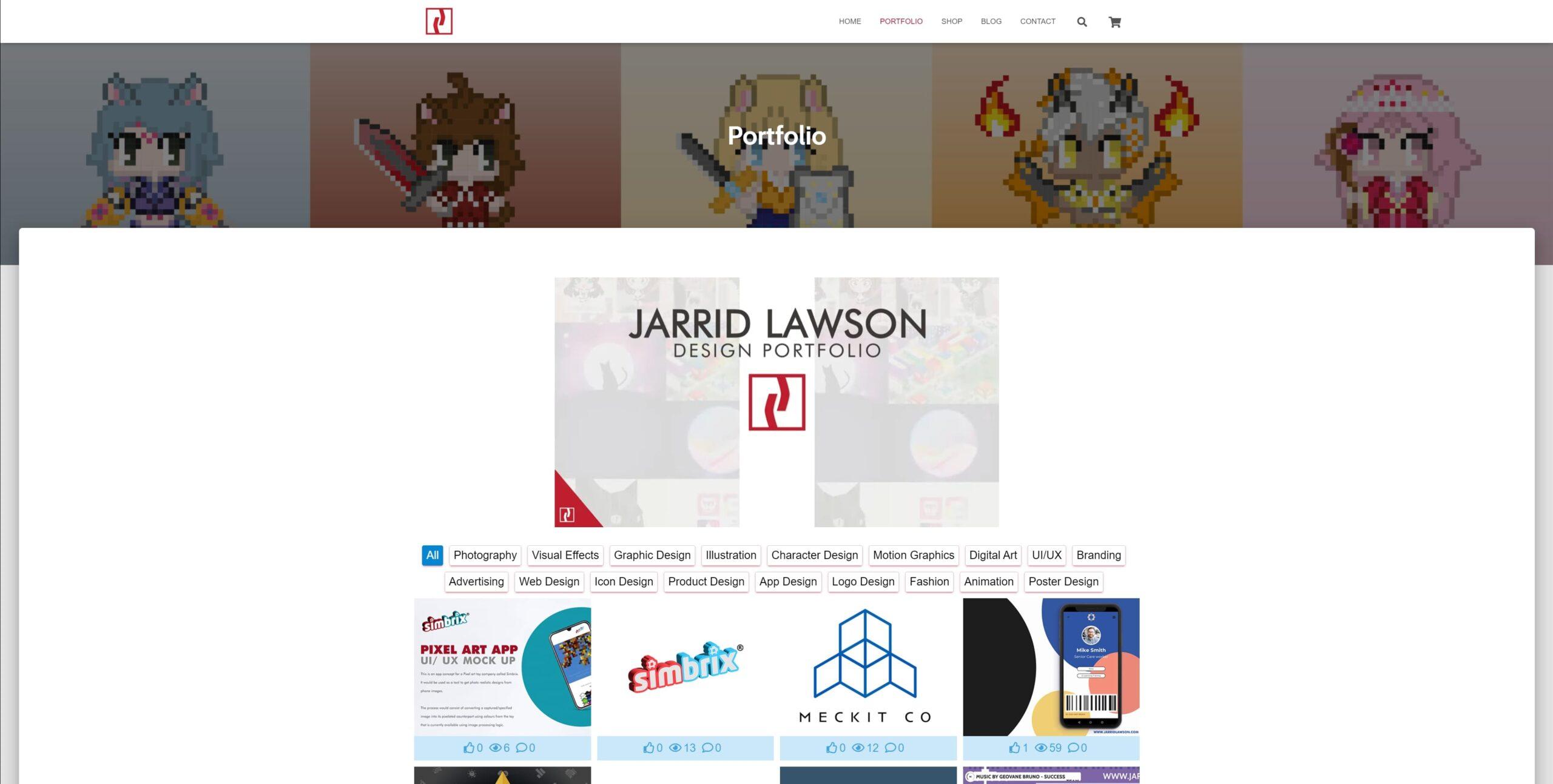 Site preview as an image for the Portfolio page