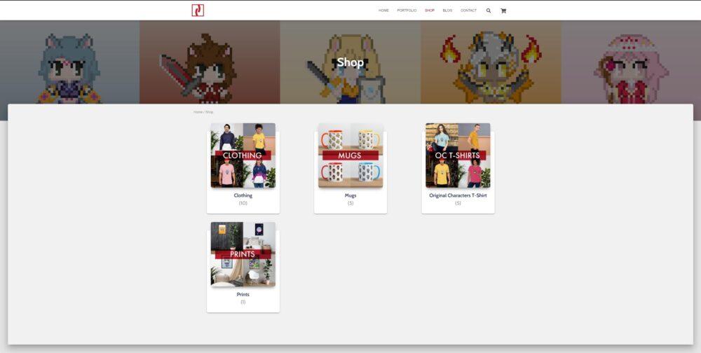 Site preview as an image for the Shop